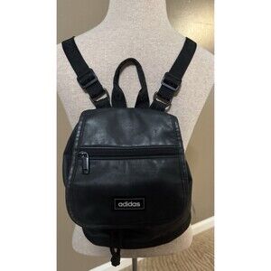 Adidas Black Leather Backpack Purse